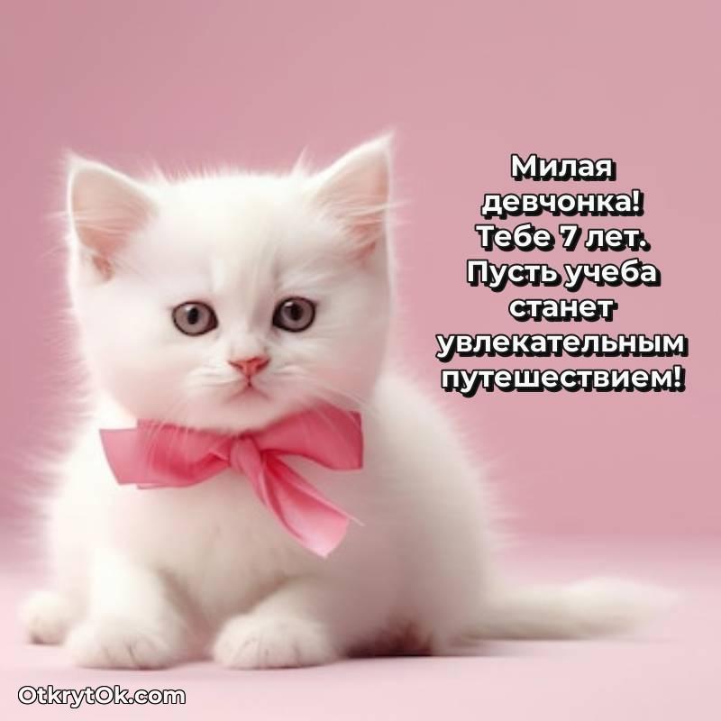 Скачать открытку Девочке с юбилеем на 7 лет